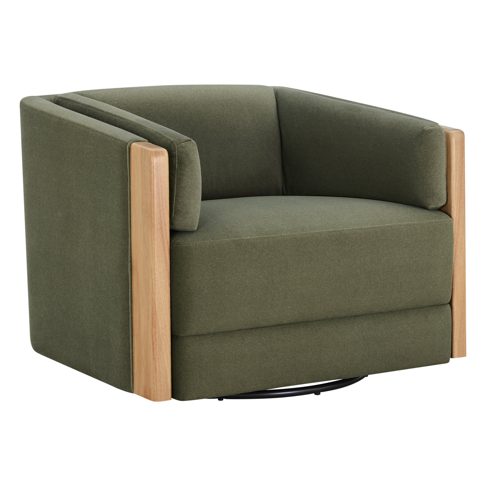 Audrey Swivel Accent Chair, Vesper Forest Performance Velvet