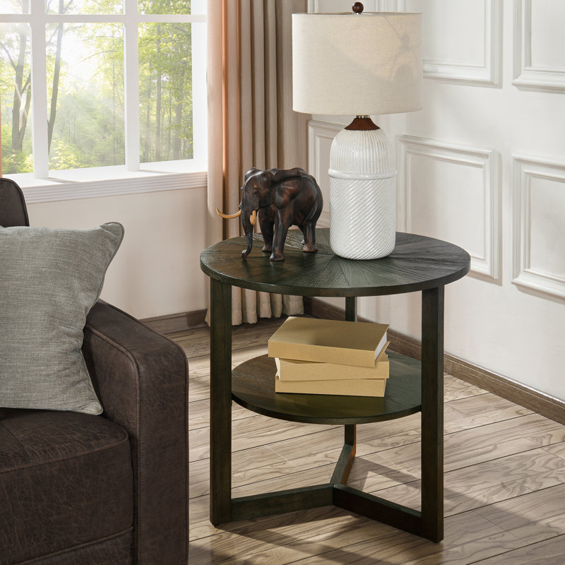 Freyha End Table, Ebony Black, 24" H x 25.2" W x 25.2" D