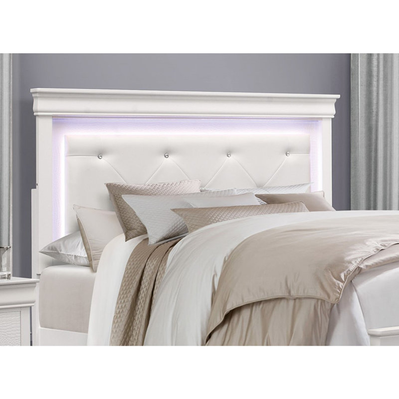 Tête de lit tapissier Glam, Grand lit