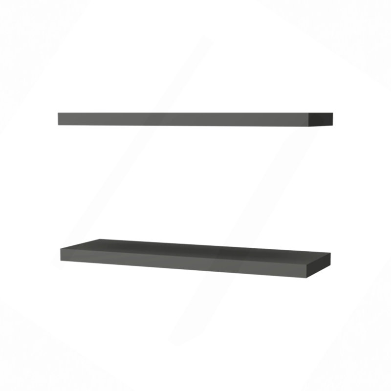Modern Floating Shelves, Recessed Wall Shelves - Minimalist Matt Grey Floating Shelves, Sleek & Spacious For Modern Homes