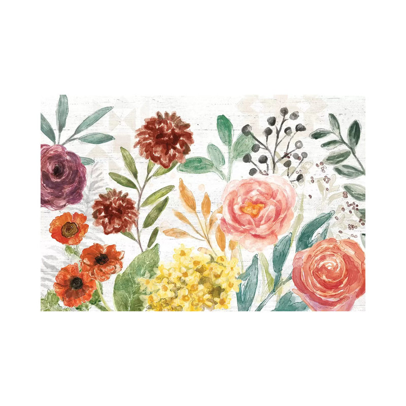 Flower Fest I by Mary Urban - Painting on Canvas, Wrapped Canvas, 66.04cm H x 101.6cm W x 3.81cm D