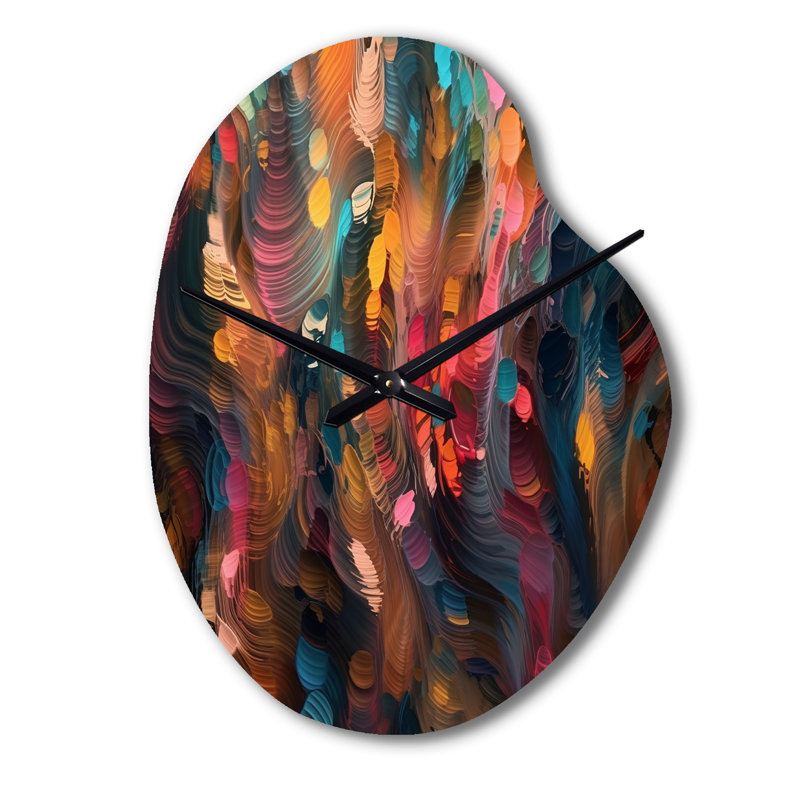 Random Swirls Abstract - Horloge murale géométrique en forme unique, horloge murale moderne asymétrique, Petit