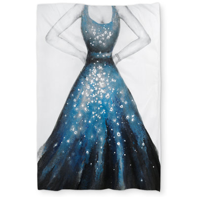 Blue Princess Dress | Gray Clothes Duvet Cover for Home Decor