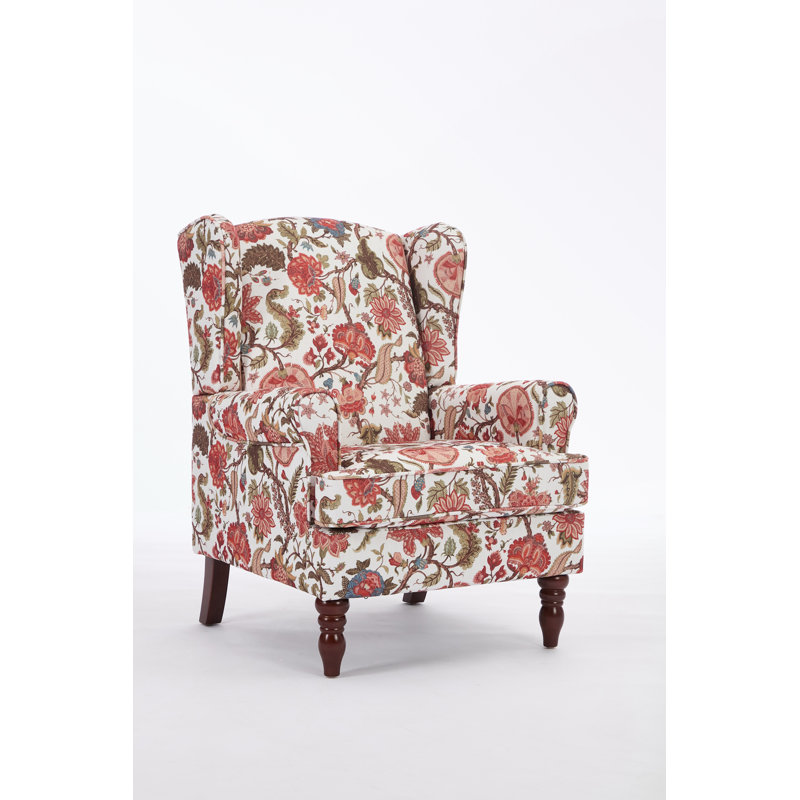 Chaise d'appoint rembourrée avec pieds en bois rétro