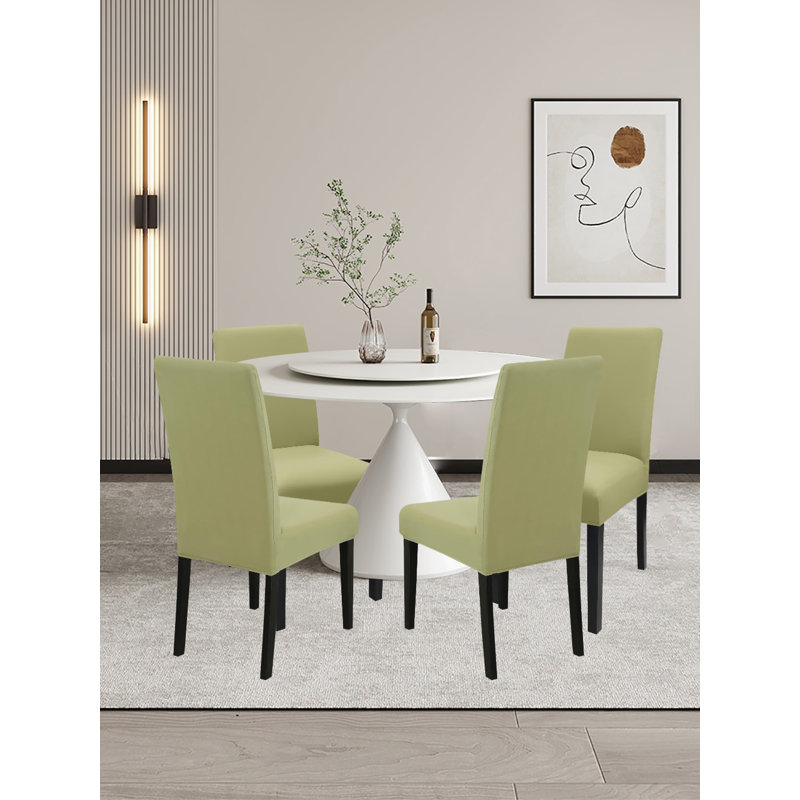 Ensemble de 6 housses de chaise de salle à manger, Tissu vert pâle