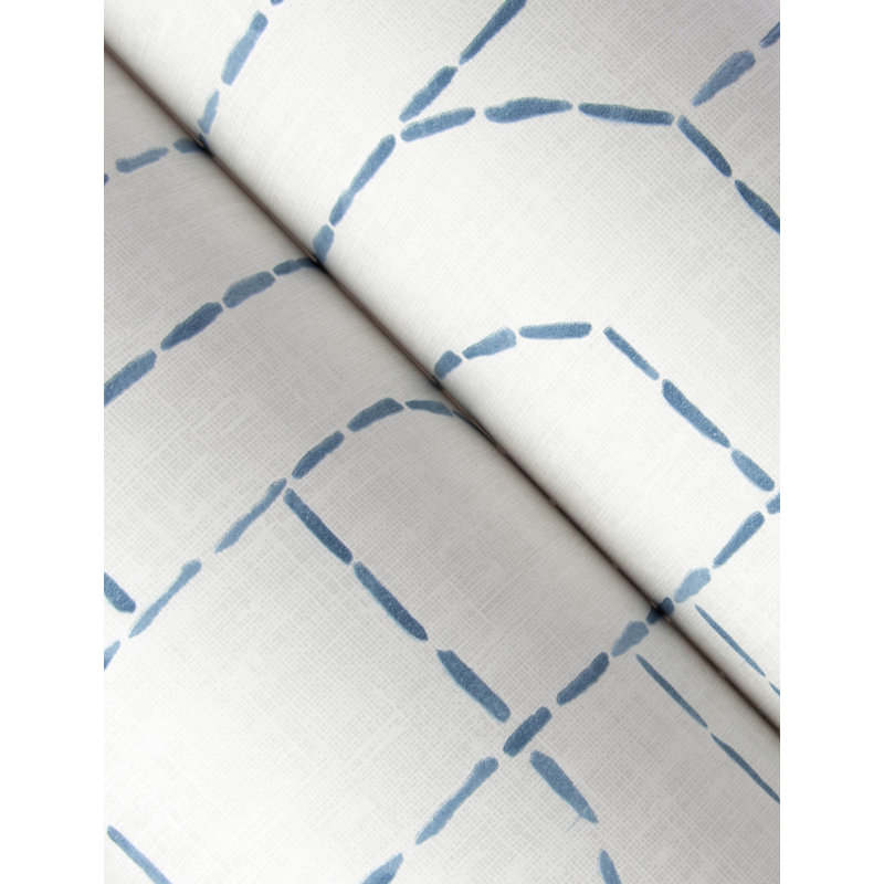 Papier peint à lignes arquées avec intégrité, Bleu