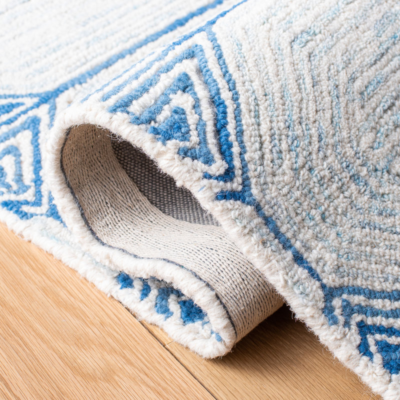 Tapis géométrique en laine / coton touffeté à la main Kolb, Carré 6 pi