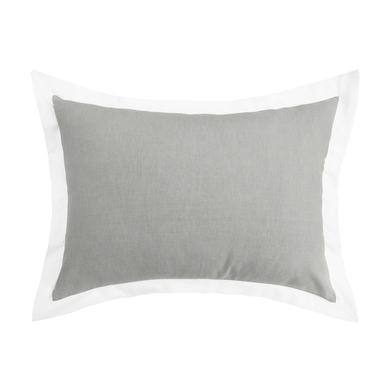 Farmborough Cotton Blend Sham, Pewter, Standard