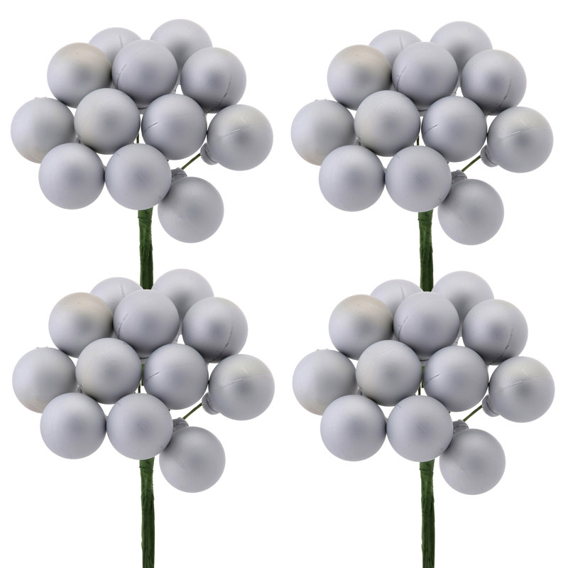 Boule de 25 tiges en plastique incassable 25 mm mat , Argent argent