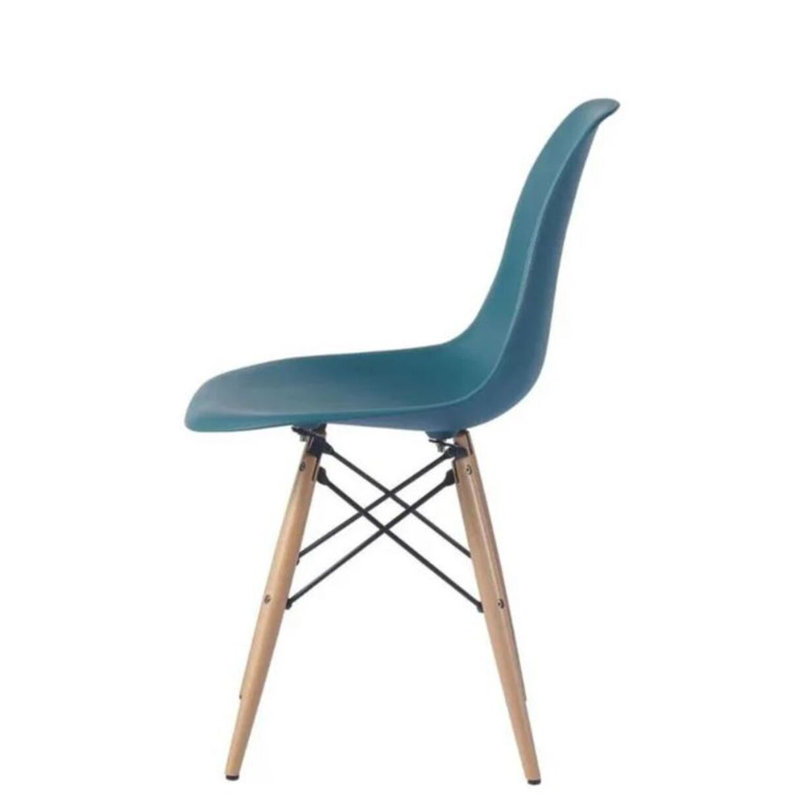 Chaise d'appoint en plastique Wrenshall, Paon / naturel