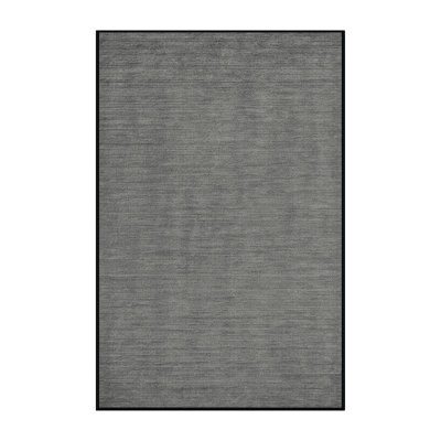 Tapis gris uni lavable à la machine
