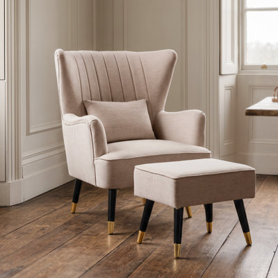 Ivanka 77Cm Wide Armchair and Ottoman