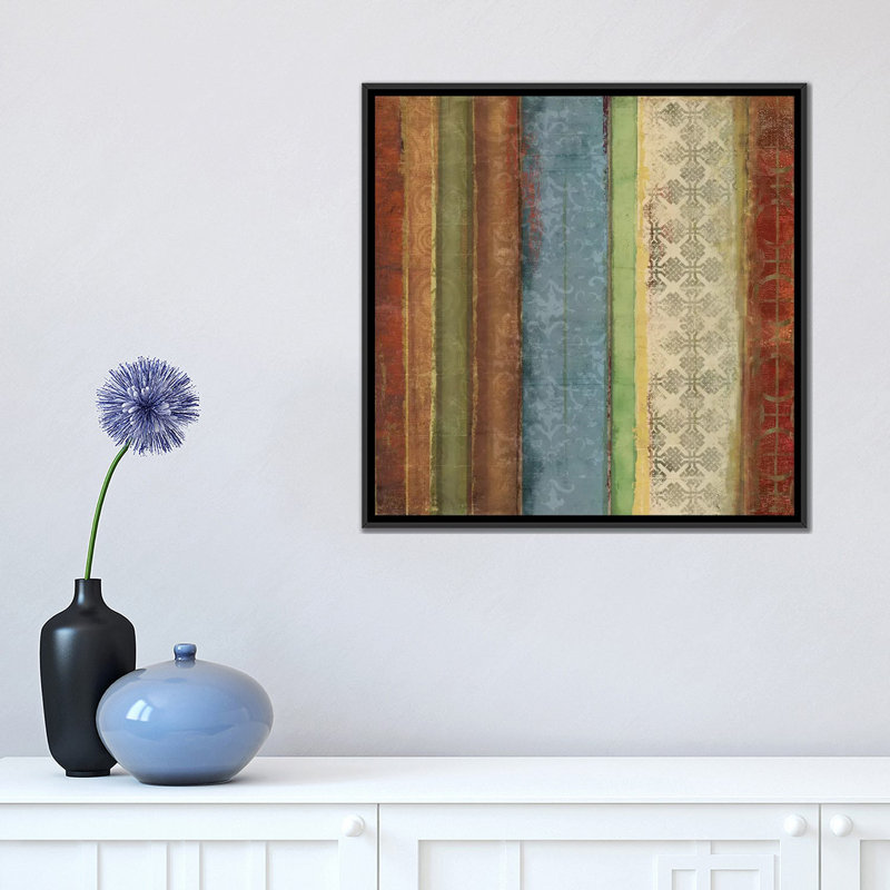 « automne pattern », impression sur toile, H 18 po x l 18 po x P 1,5 po, Toile avec cadre noir, Pas de tapis