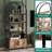 Arched Bookshelf, Bookcase with Doors Storage, 71.5 Inches Tall Industrial Book Shelf with Sturdy Metal Frame and Quality Boards, Freestanding Display Shelving-1471117523