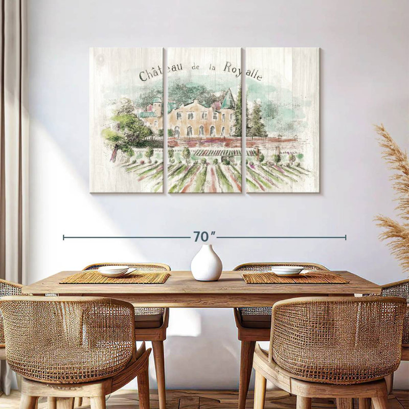 Alvord Chateau Royalle sur bois, H 36 po x l 57 po