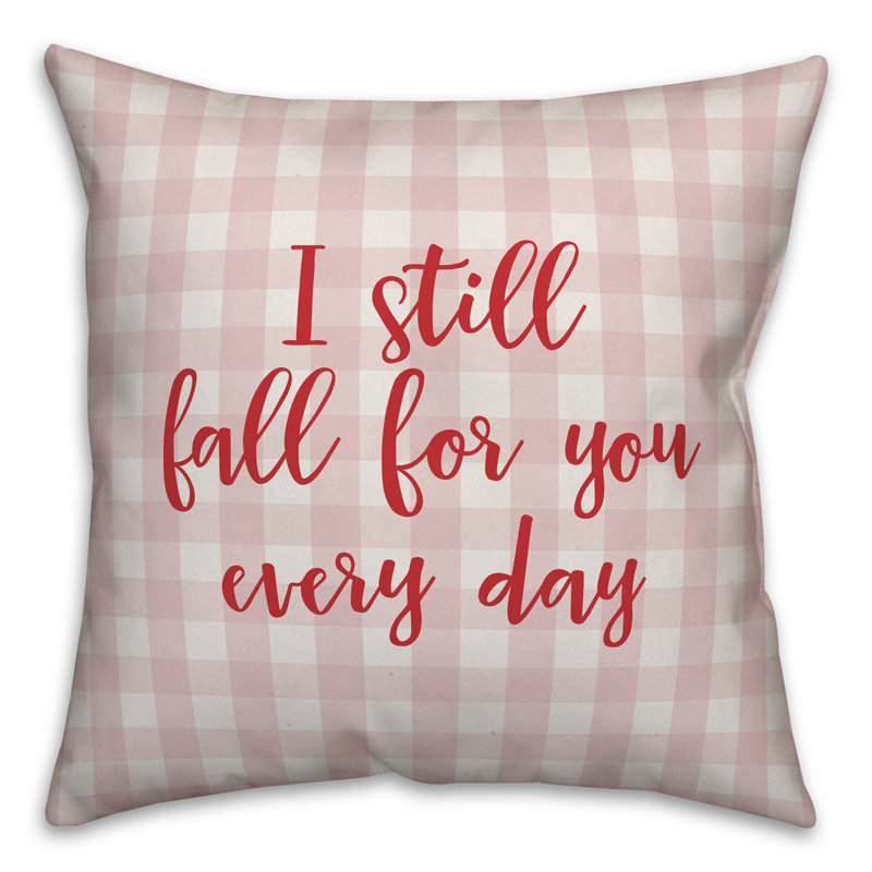  Coussin décoratif I Still Fall for You Every Day, Rose / Rouge, Housse de coussin