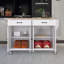 Chariot de cuisine 54,3 "en bois massif avec porte-épices et porte-serviettes-661215167