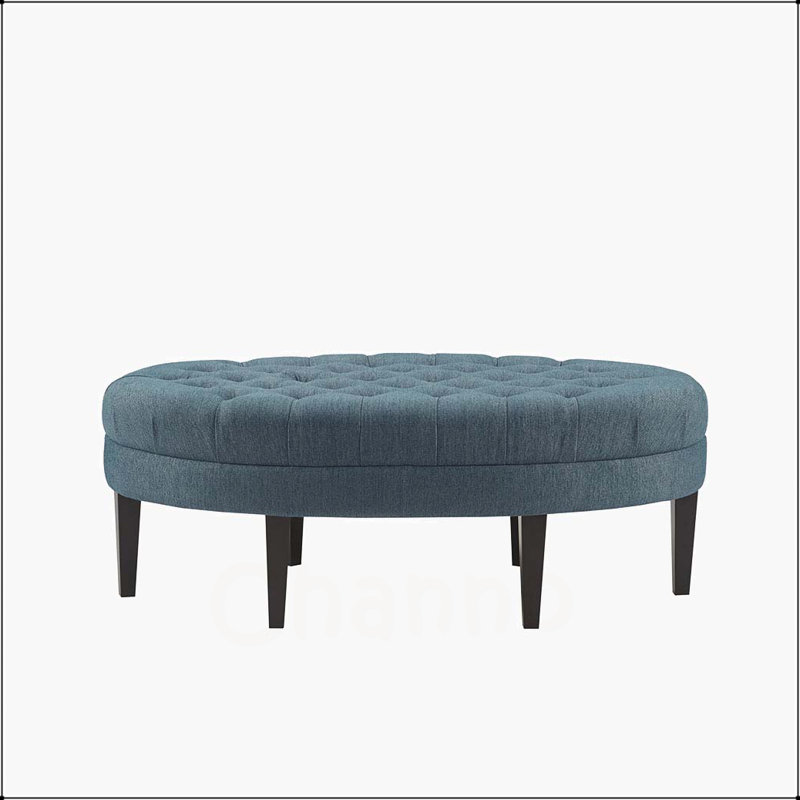 Bernville Upholstered Ottoman, Blue