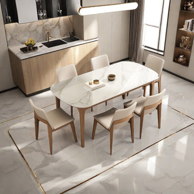 Simple sintered stone dining table set