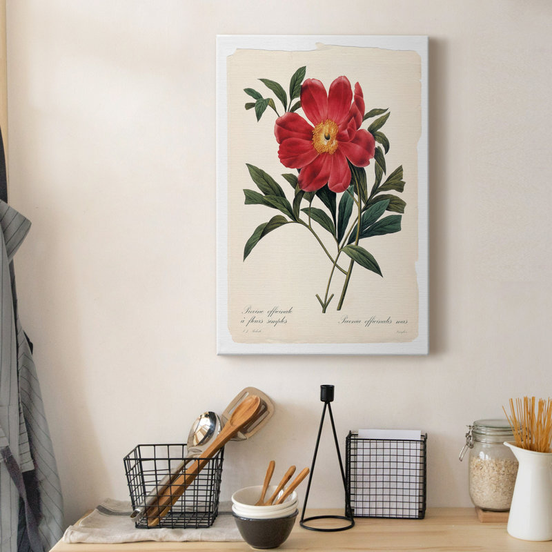" Red Botanical IV ", 18" H x 12" W x 1" D