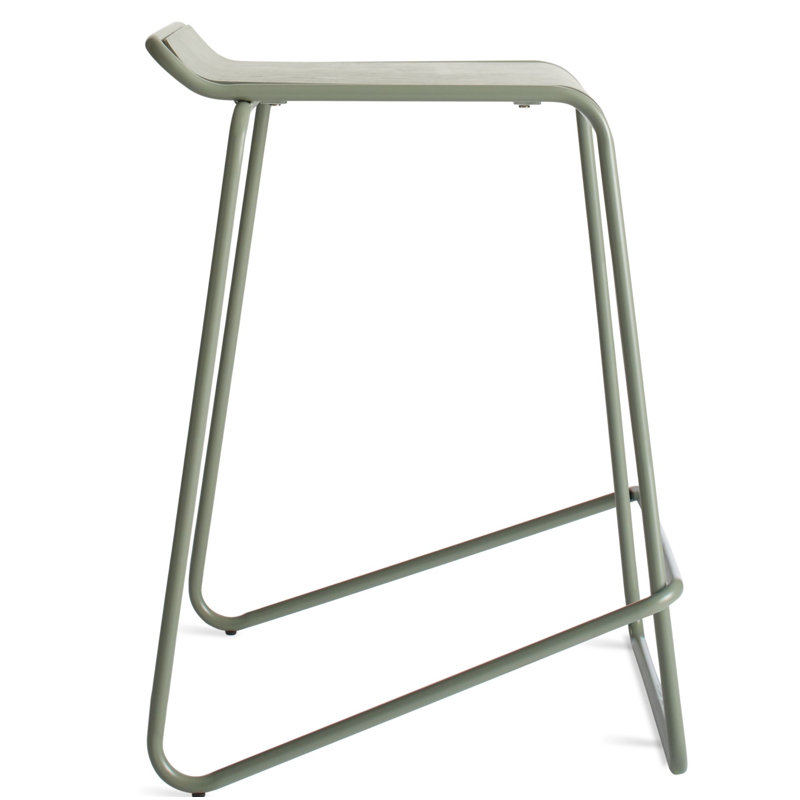 Ready Stool with Metal Frame, Gray Green, Counter Stool (25" Seat Height)