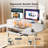Joyful 55" U Shaped Height Adjustable Desk With Power Outlets & Drawers,Sit Stand Table With Keyboard Tray ＆ Ergonomic Monitor Stand For Home, Office-1425156059
