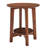 Amarius 20 in. Round Mid-Century Modern Wood End Table with Floating Shelf, Accent Furniture, Warm Chestnut Finish for Living Room