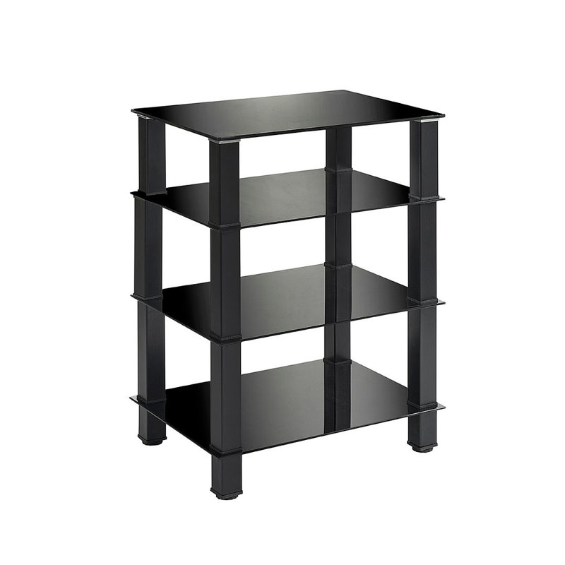 3212CAB72D83498F8E00436A0063ABD7 Black 4 Shelf Hi-Fi rack