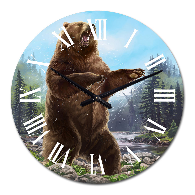Bear Standing Bear - Traditional Wall Clock, Medium