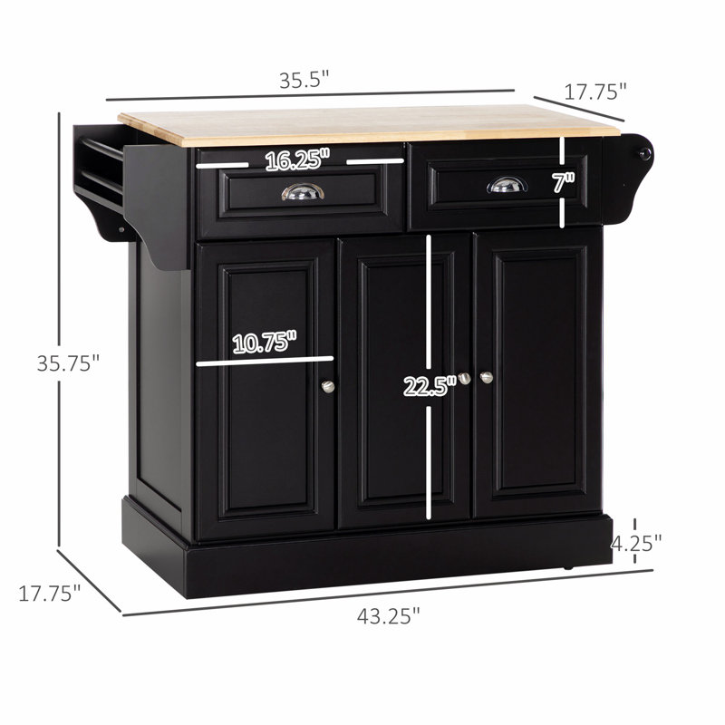 Versatile Rolling Kitchen Island with Abundant Storage Space and Functionality