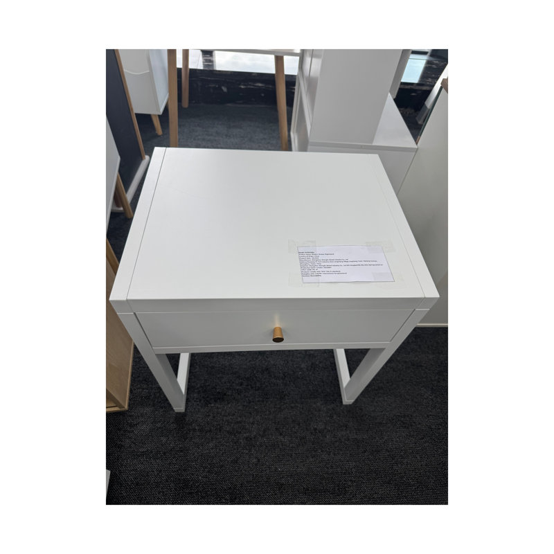 Table de chevet blanche moderne avec tiroir simple