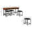 Rectangular Sofa & Console Table with 3 Stool Set, Made with Solid Wood & Leather, 76x22x36
