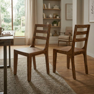 Chaise d'appoint en bois massif Kanwal
