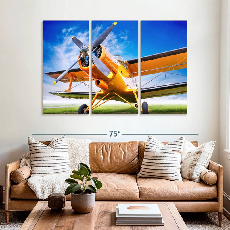 Mehar Orange Airplane, 42" H x 65" W