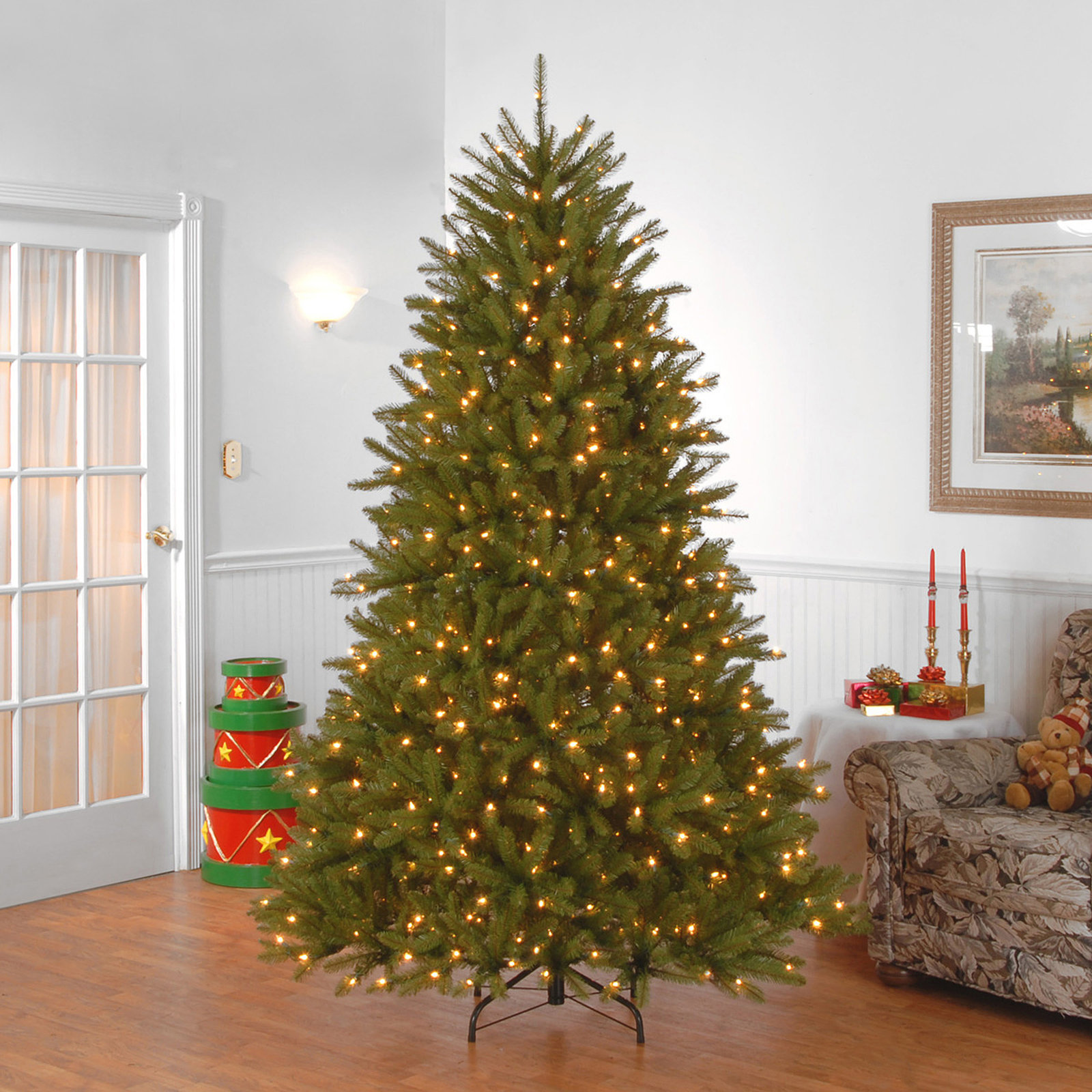 Dunhill Fir Tree with Clear Lights, 9', Multi-Colored Lights