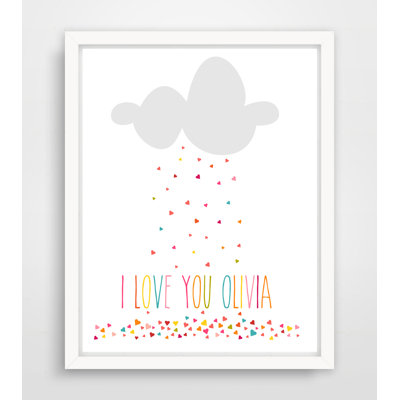 I Love You Cloud Rains Hearts, impression sur papier