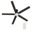 Ventilateur de plafond standard intelligent 60 pouces à 5 pales de 60 po avec ensemble d'éclairage inclus, télécommande -894225147