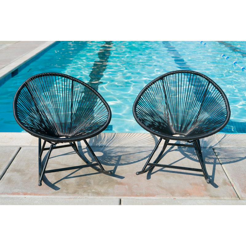 Chaise berçante en osier Meyerwood, Noir