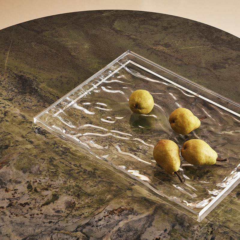 Dune Decorative Tray, 21.65" x 14.96", Crystal
