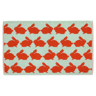 Kissing Rabbits Bath Rug