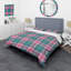 Tartan à carreaux rouge et vert - Ensemble de housse de couette abstrait - Microfibre de polyester-592634041