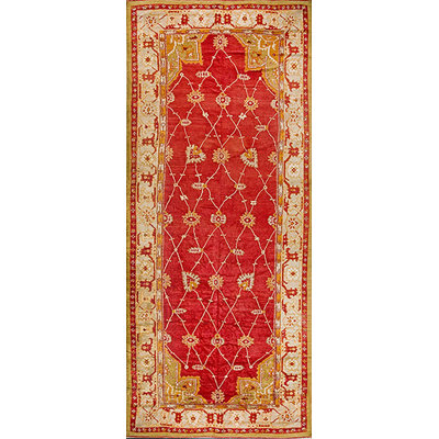 Tapis Oushak turc antique à grande échelle
