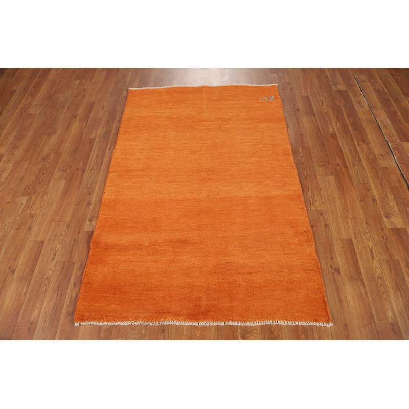 Modern Orange Gabbeh Oriental Rug 3x5