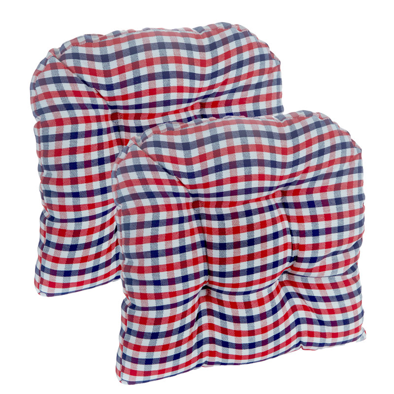 Coussin de chaise de salle à manger d’intérieur avec pince universal vichy
