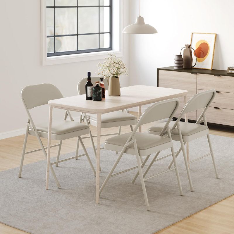 Polyurethane Patio Folding Chair Folding Chair Set, Beige