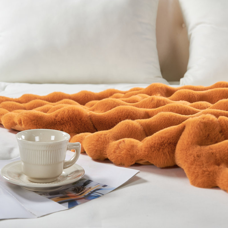 Throw Blanket, Burnt Orange, 127cm W x 152.4cm L