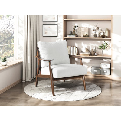 Chaise d'appoint beige, en bois massif, siège en bois d'une hauteur de 18,5 po pour la décoration intérieure