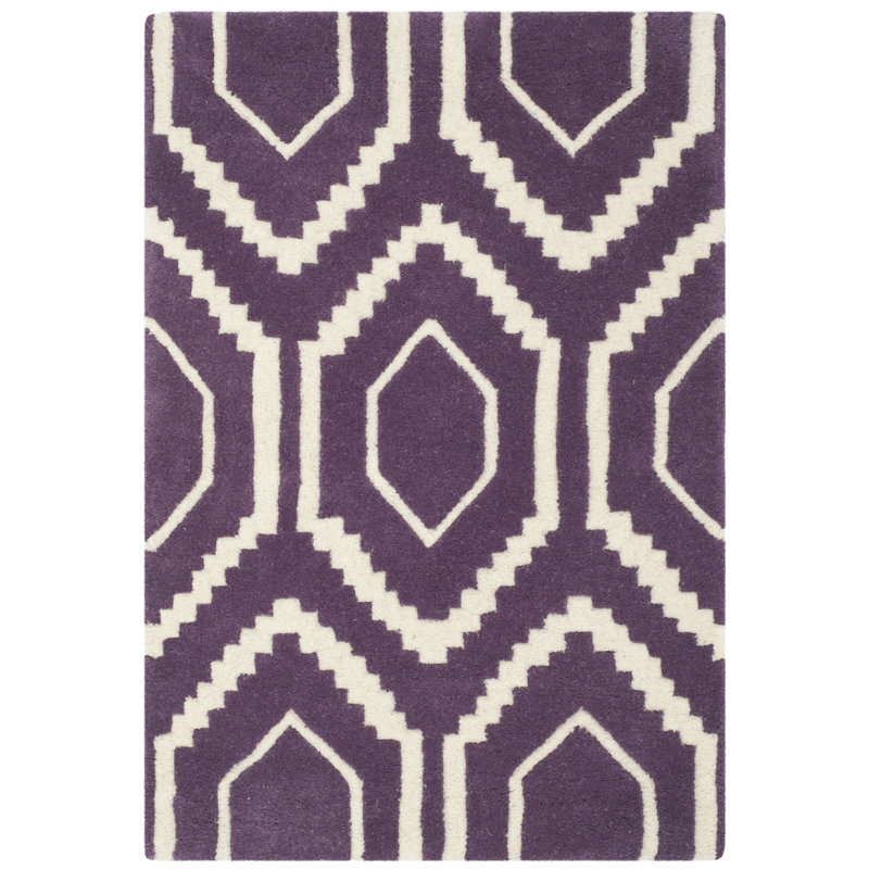 Deedie Hand Tufted Wool Geometric Rug, Rectangle 2' x 3'