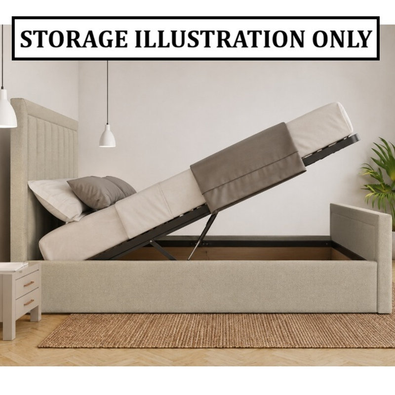 Bastiaan Upholstered Ottoman Storage Bed, Double (4'6), Turmeric