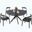 Table de salle à manger 47,2 "en bois massif pour 4 à 6 personnes avec base piédestal entrecroisée-1409278743-1409278730